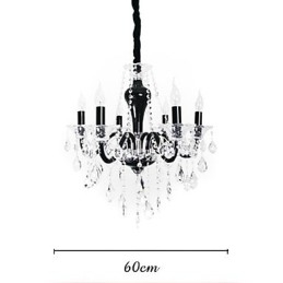 Candelabru de cristal cu 6 lumini cu accent de design negru