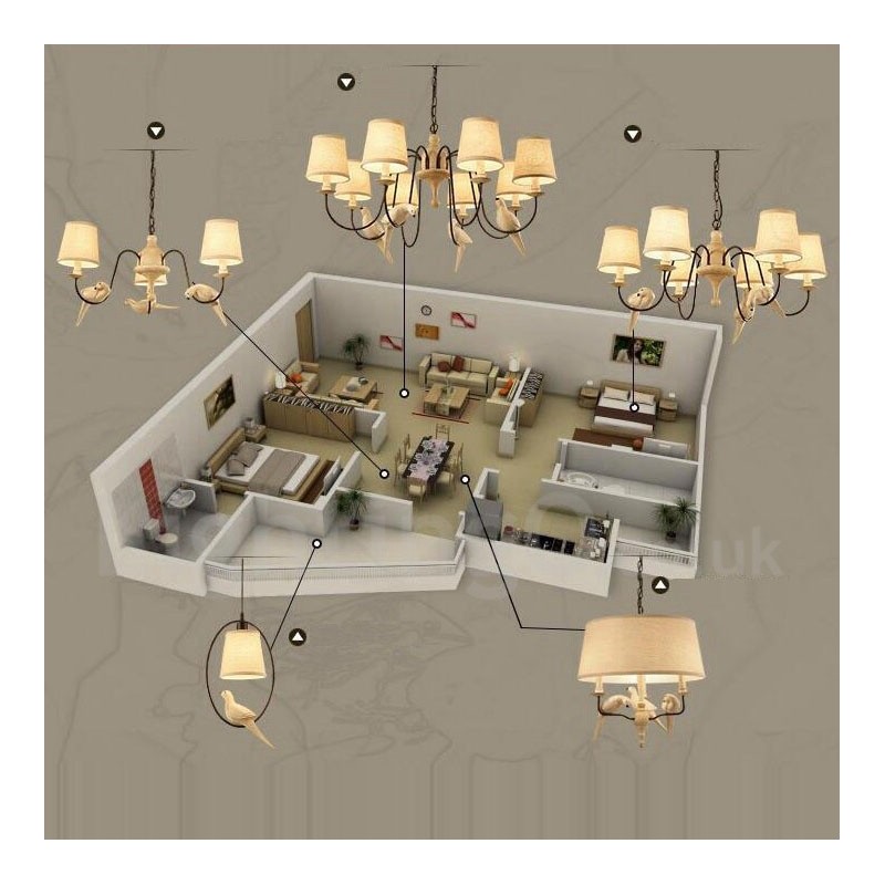 Lampă cu pandantiv vintage Rustic Lodge cu 3 lumini