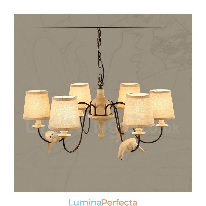 6 lumini Rustic Lodge Vintage pandantiv