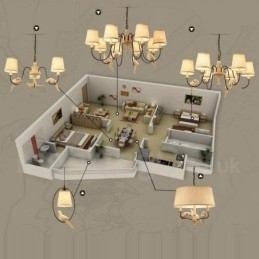 8 lumini Rustic Lodge Vintage pandantiv