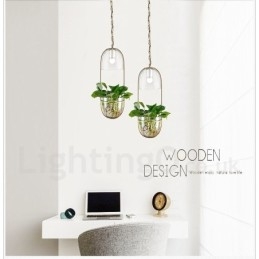 Lampă suspendată din sticlă din metal rustic Lodge