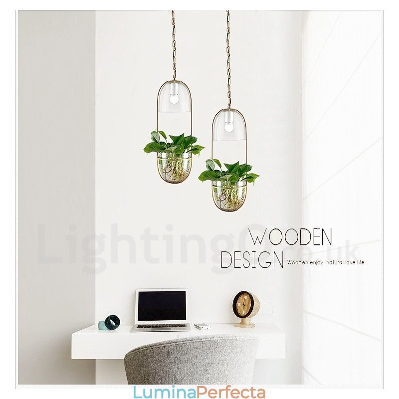 Lampă suspendată din sticlă din metal rustic Lodge
