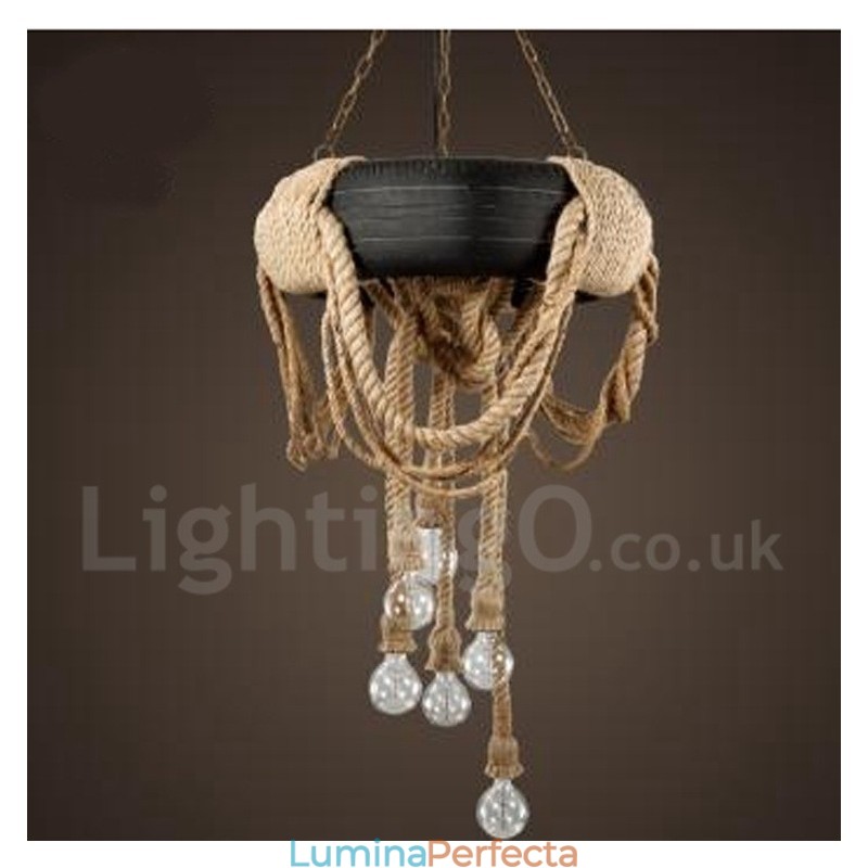 Lampă de suspendare Country Vintage cu 6 lumini