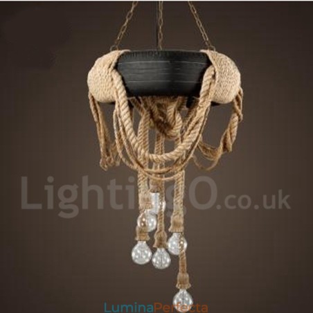 Lampă de suspendare Country Vintage cu 6 lumini Lampă de suspendare Country Vintage cu 6 lumini