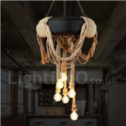 Lampă de suspendare Country Vintage cu 6 lumini