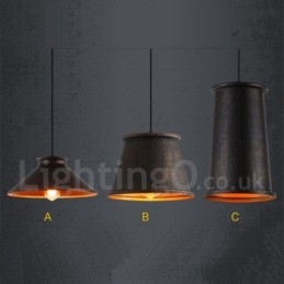 Lampă suspendată din metal retro vintage cu 1 lumină