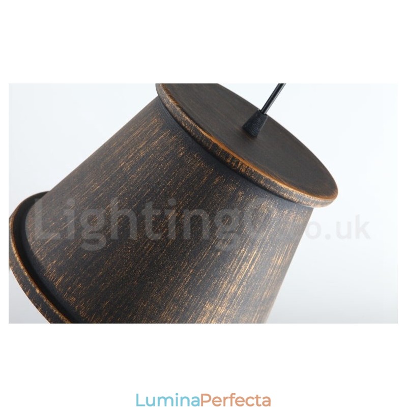 Lampă suspendată din metal retro vintage cu 1 lumină