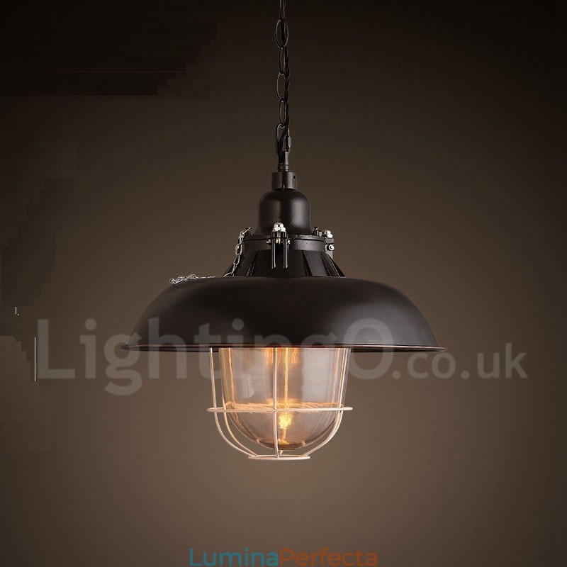 Lampă suspendată retro vintage metal cu 1 lumină