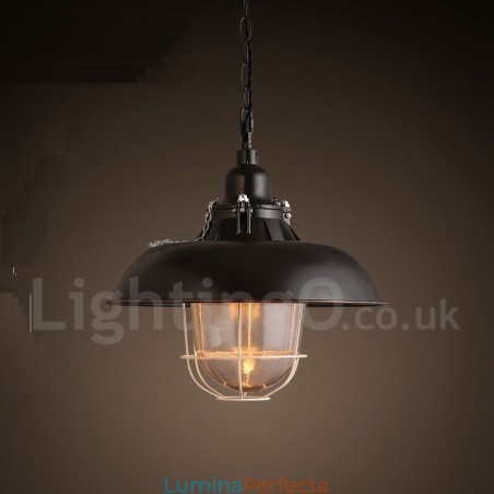 Lampă suspendată retro vintage metal cu 1 lumină