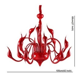 Candelabru Modern 18 Lumini G4 Pictura Rosie