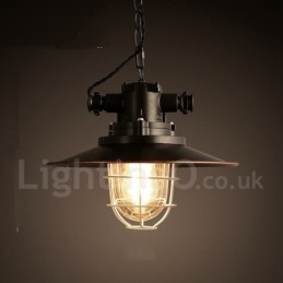 Lampă suspendată retro vintage metal cu 1 lumină