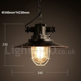 Lampă suspendată retro vintage metal cu 1 lumină