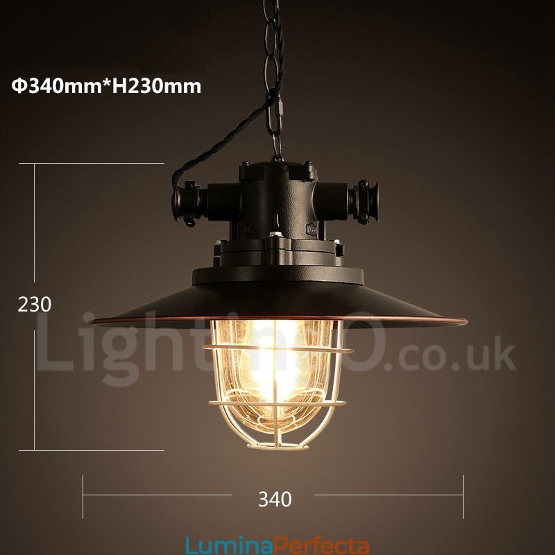 Lampă suspendată retro vintage metal cu 1 lumină
