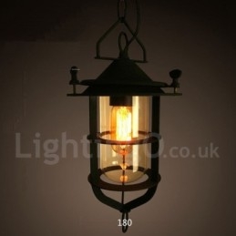 Lampă suspendată retro vintage metal cu 1 lumină