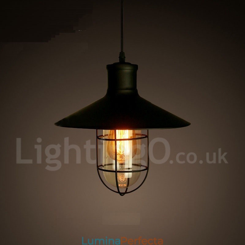 Lampă suspendată retro vintage metal cu 1 lumină