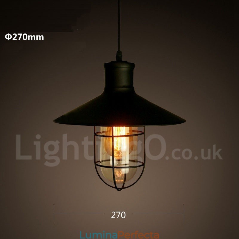 Lampă suspendată retro vintage metal cu 1 lumină
