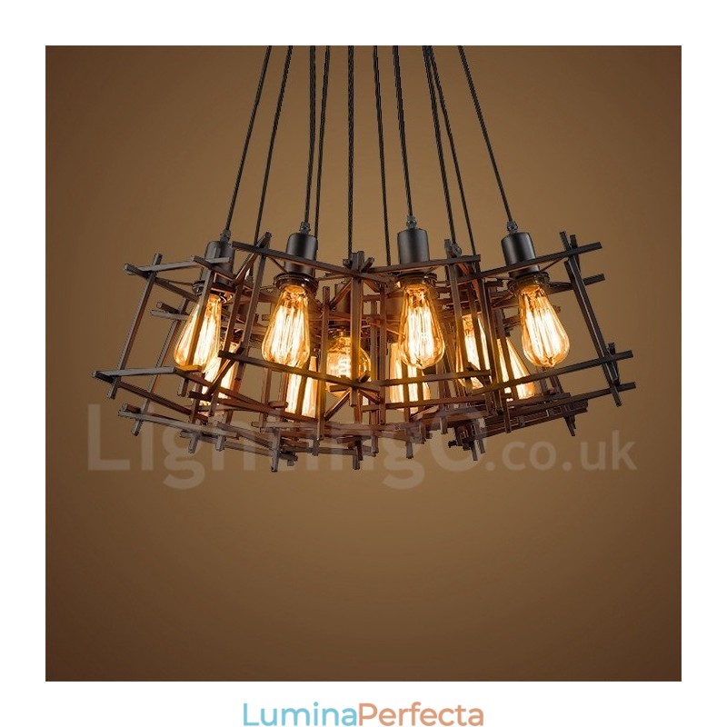 Lampă suspendată din metal retro vintage (nuante multiple cu un pandantiv fix) (Vă rugăm să selectați cantitatea de nuanță de mai jos)