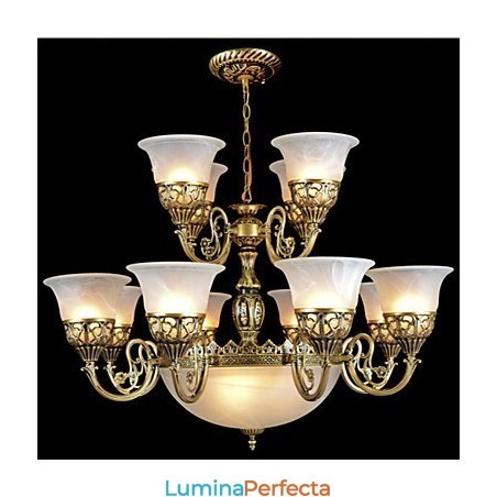 Candelabru din bronz Fifteen Lights Moire Glass European Retro Classic