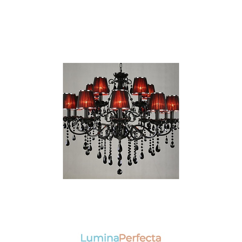 Candelabru Cristal Modern Contemporan Cristal 15 Roșu Deschis