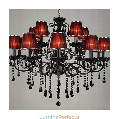 Candelabru Cristal Modern Contemporan Cristal 15 Roșu Deschis Candelabru Cristal Modern Contemporan Cristal 15 Roșu Deschis