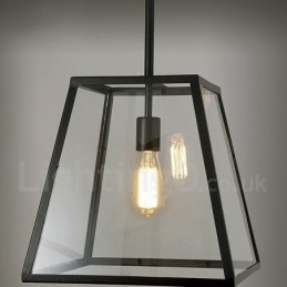 Lampă de metal vintage cu abajur din sticlă