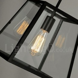 Lampă de metal vintage cu abajur din sticlă