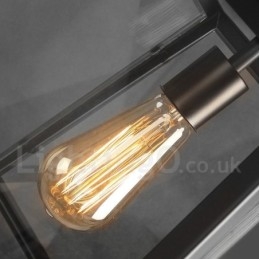 Lampă de metal vintage cu abajur din sticlă