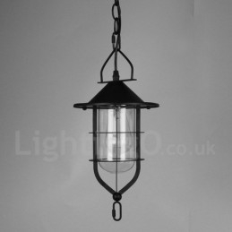 Lampă de metal vintage cu abajur din sticlă