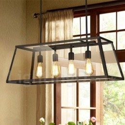 Lampă de suspendare din metal vintage Rustic Lodge cu abajur din sticlă