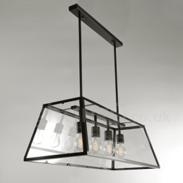 Lampă de suspendare din metal vintage Rustic Lodge cu abajur din sticlă
