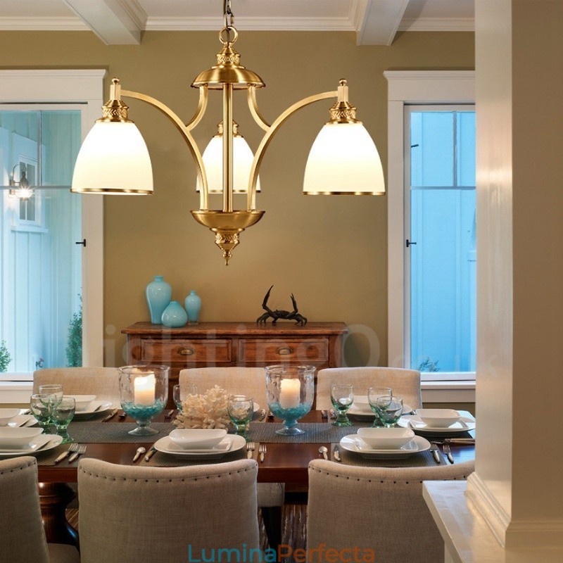 Candelabru din cupru metal integrat cu 3 lumini rustic Lodge