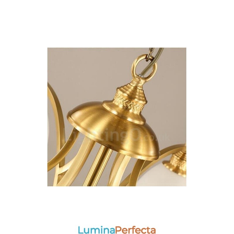 5 Lumini Rustic Lodge Candelabru Metal Cupru Integrat