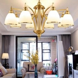 8 Lumini Rustic Lodge Candelabru Metal Cupru Integrat