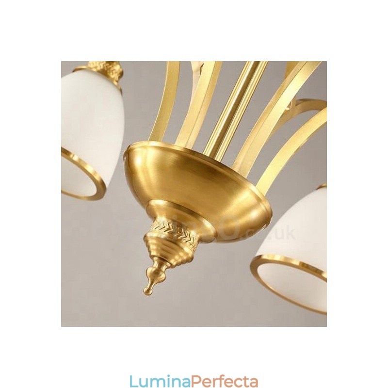 8 Lumini Rustic Lodge Candelabru Metal Cupru Integrat