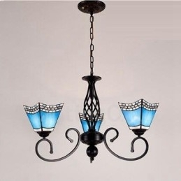 Candelabru metalic integrat în stil mediteranean cu 3 lumini