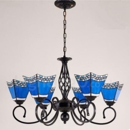 Candelabru metalic integrat în stil mediteranean cu 6 lumini