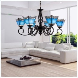 Candelabru metalic integrat în stil mediteranean cu 6 lumini