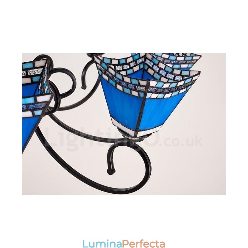 Candelabru metalic integrat în stil mediteranean cu 6 lumini