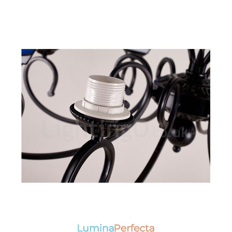 Candelabru metalic integrat în stil mediteranean cu 8 lumini