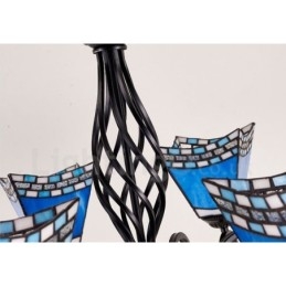 Candelabru metalic integrat în stil mediteranean cu 8 lumini