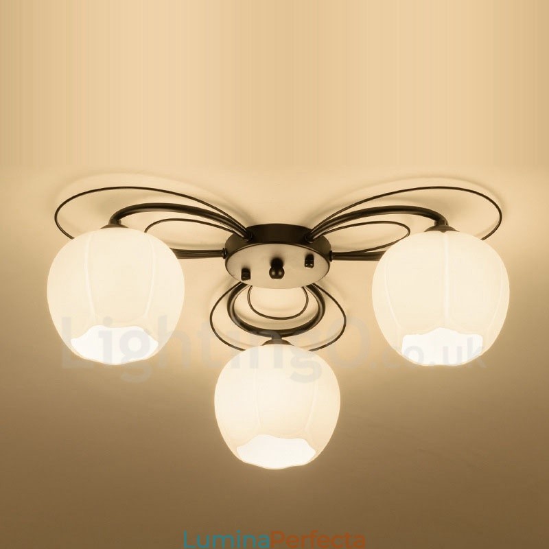 Candelabru Integrat Rustic Lodge cu 3 Lumini