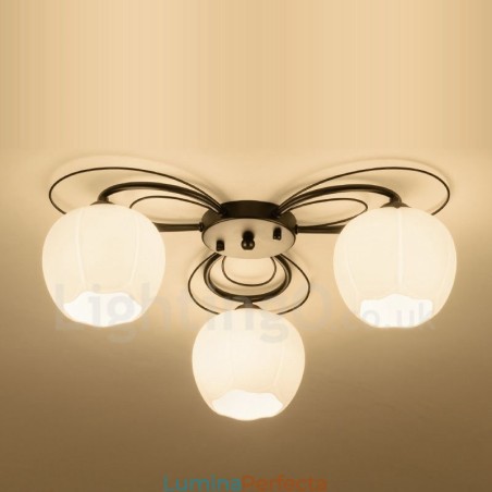 Candelabru Integrat Rustic Lodge cu 3 Lumini Candelabru Integrat Rustic Lodge cu 3 Lumini
