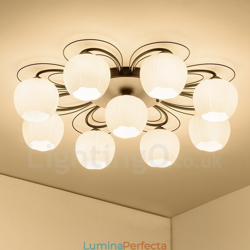 Candelabru integrat 9 Light Rustic Lodge