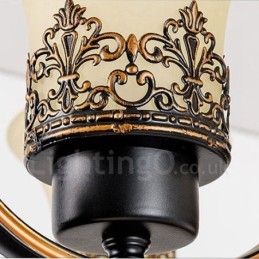 Candelabru metalic integrat Rustic Lodge cu 8 lumini