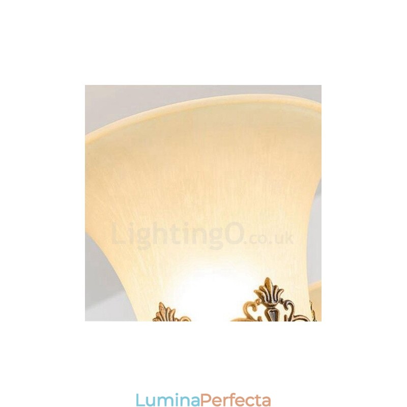 Candelabru metalic integrat Rustic Lodge cu 8 lumini