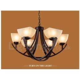 Candelabru metalic integrat Rustic Lodge cu 6 lumini