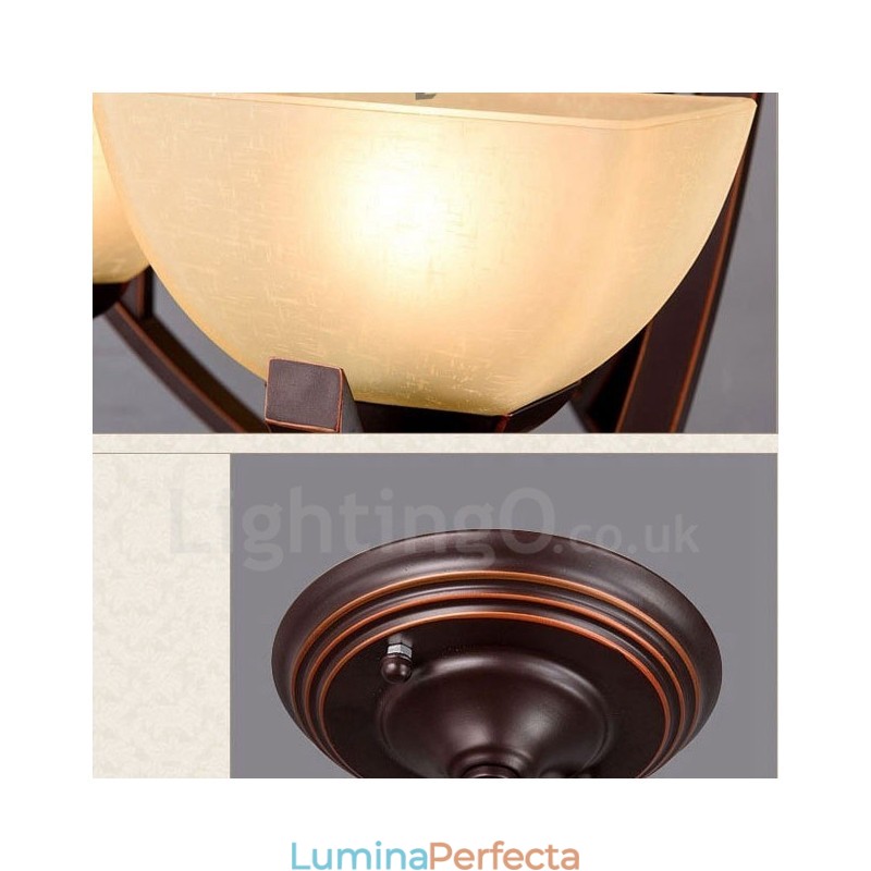 Candelabru metalic integrat Rustic Lodge cu 6 lumini