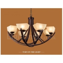 Candelabru metalic integrat Rustic Lodge cu 8 lumini
