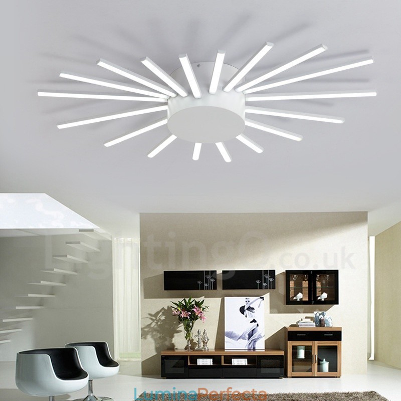 Candelabru metalic integrat modern contemporan cu 18 lumini