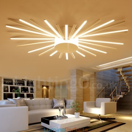 Candelabru metalic integrat modern contemporan cu 28 de lumini Candelabru metalic integrat modern contemporan cu 28 de lumini